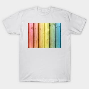 Rainbow Coloured Wooden Panels T-Shirt